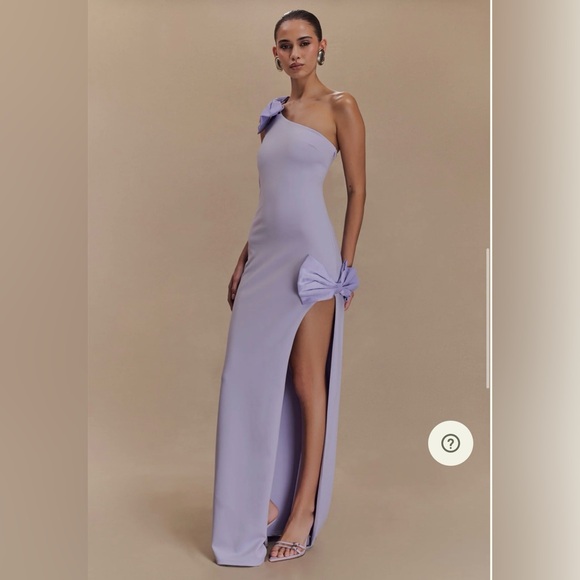 Meshki Lilac Asymmetrical One Shoulder Gown - Picture 4 of 7